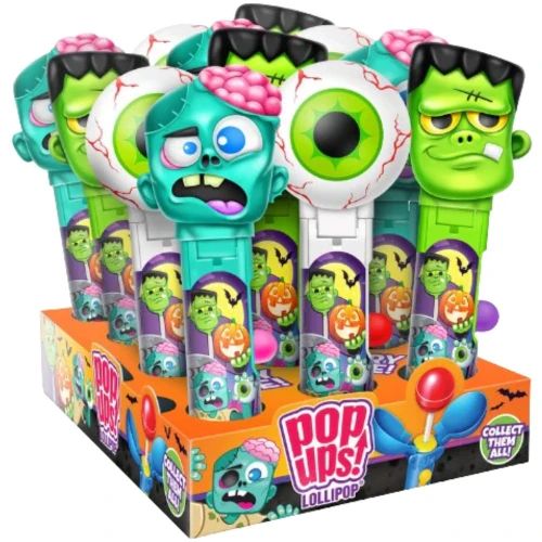 Chupa Caramelos Pop Ups Monstruos Halloween (12 unidades) de BipCandy