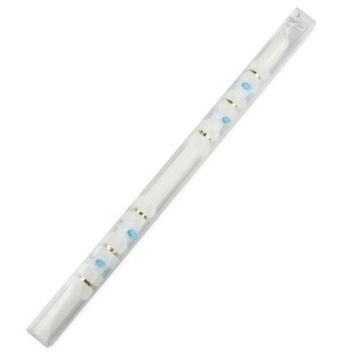 Cirio bautismal pinzado azul en caja pvc,48x1,7cm
