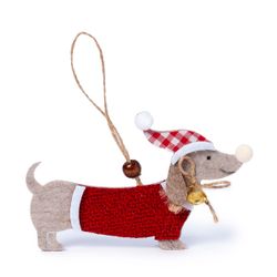 Colgante perro salchicha gorro papa noel, min.6