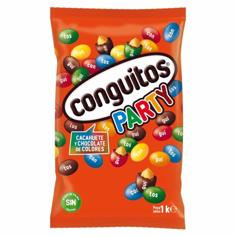 Conguitos de colores Party (1Kg). Cacahuetes con chocolate de colores 1 Kg