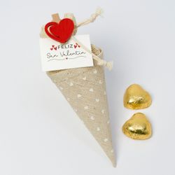 Cono Pinza corazón San Valentín 2cora-choc 6x5x16 cm.
