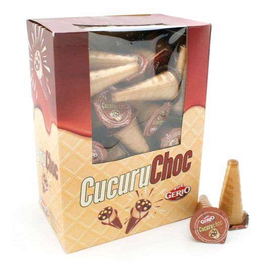 Cucurucho relleno de chocolate leche con galleta envuelto (60 unidades) de Gerio