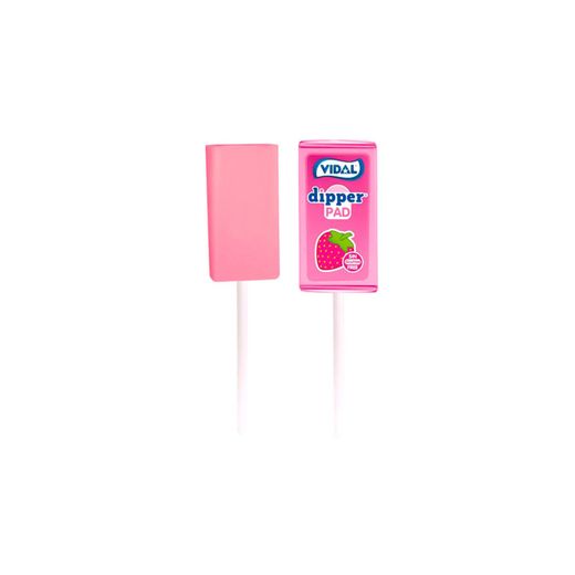 Dippers Pad Fresa (100 unidades) de Vidal. Caramelo masticable fresa con palo