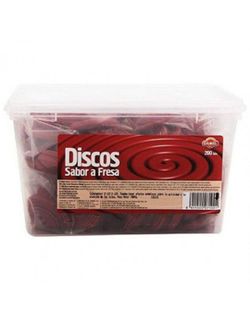Discos de regaliz de fresa Damel (200 unidades aproximadamente-1kg)