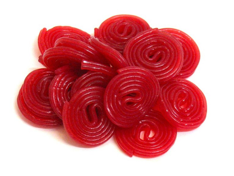 Lot de 2 bonbons Sucettes spirales Rouge