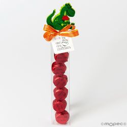 Estuche 6 bombones con pic fieltro Sant Jordi con tarjeta