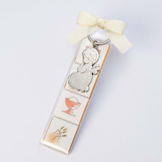 Estuche con llavero Angel y 4 napolitanas