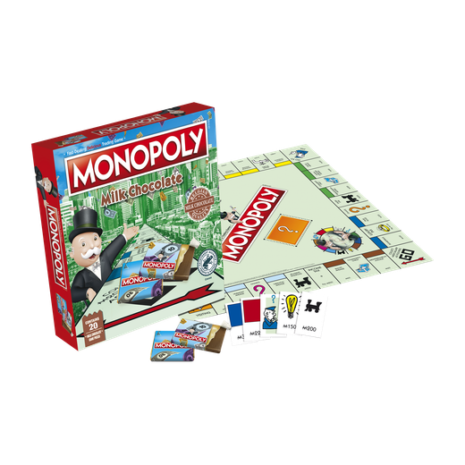 Estuche juego napolitanas chocolate con leche 'Monopoly' 90g
