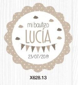 Etiq. adh. ondas beige topo blanco 1hj=24etiq. min.5