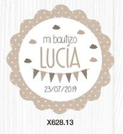 Etiq. adh. ondas beige topo blanco 1hj=24etiq. min.5
