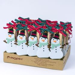 Expositor 36 estuches kraft colgante muñeco nieve 2bombones