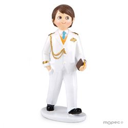 Figura para pastel Comunión Almirante blanco (17cm)
