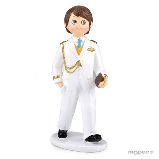 Figura para pastel Comunión Almirante blanco (17cm)