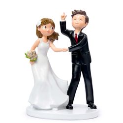 Figura pastel Boda novios juerga