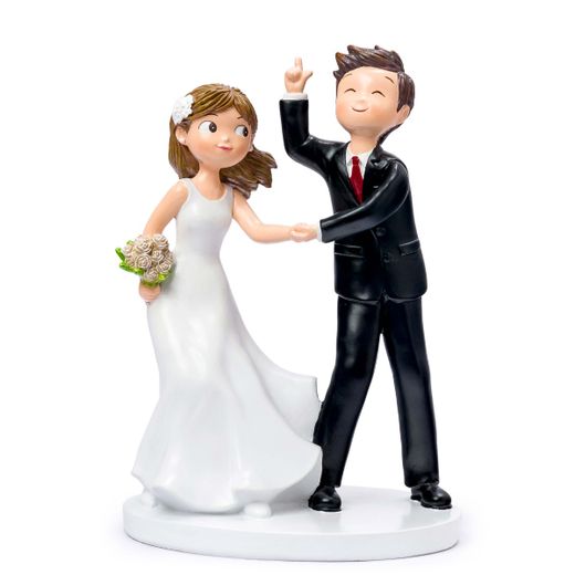 Figura pastel Boda novios juerga