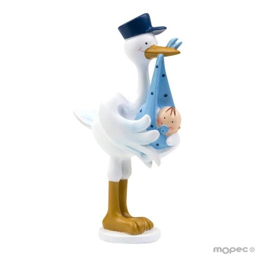 Figura pastel cigueña amorosa Niño Pit (20cm) de Mopec