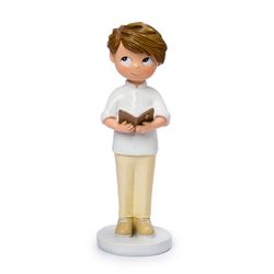 Figura pastel Comunión niño camisa blanca cuello mao