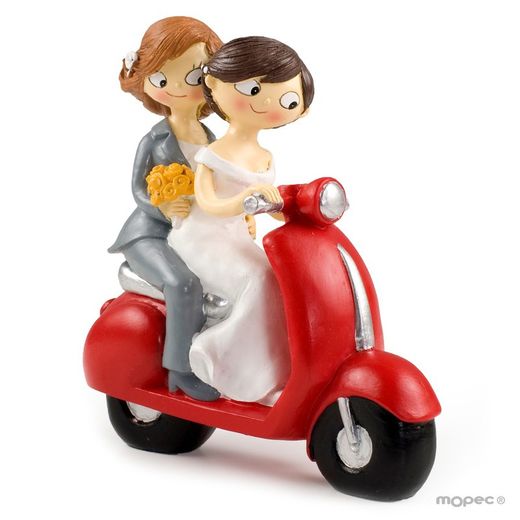 Figura pastel Girls Pop & Fun en moto (17cm)