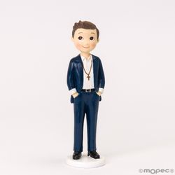 Figura pastel niño Comunión manos en los bosillos (16cm) de Mopec