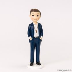 Figura pastel niño Comunión manos en los bosillos (16cm) de Mopec