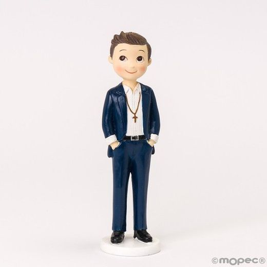 Figura pastel niño Comunión manos en los bosillos (16cm) de Mopec