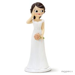 Figura pastel novia Pop&Fun, mano en la mejilla, (21cm) de Mopec