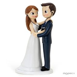 Figura pastel novios compartiendo música (21cm) de Mopec
