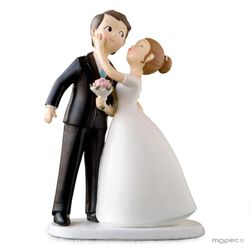 Figura pastel novios beso (21cms) de Mopec