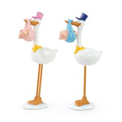 Figura pastel Pit cigueña gorro azul (22cm) de Mopec. Figura pastel nacimiento o bautizo