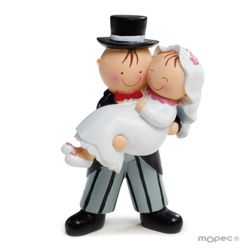 Figura pastel Pit&Pita novia en brazos (16cm) de Mopec