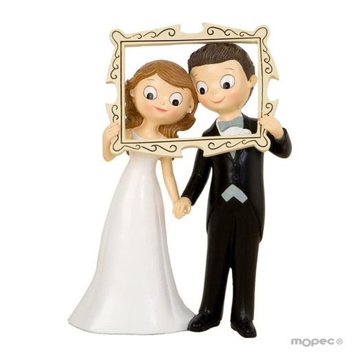 Figura pastel Pop & Fun novios marco photocall (23cm) de Mopec