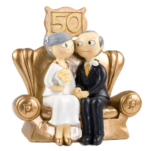 Figura pastel Pop&Fun Bodas de Oro (16x16,5cm) de Mopec