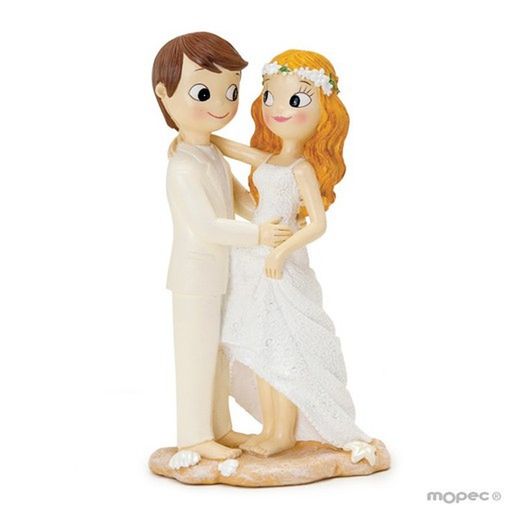Figura pastel Pop&Fun novios descalzos en la playa (21cm) de Mopec