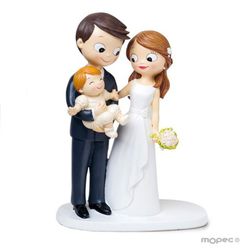 Figura Pop&Fun novios bebé en brazos (21cm) de Mopec