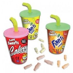 Vaso con Sidral Funny Sweets y Con Caña (24 unidades) de Sweet Toys