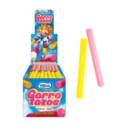 Garrotazos de colores (150 unidades) de Vidal. Espumas dulces bañadas de chocolate