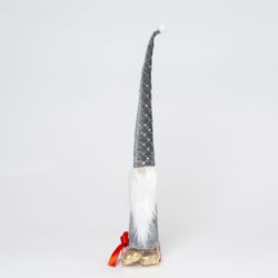 Gnomo gris terciopelo y lentejuelas 32cm. con 4 cora-chocs