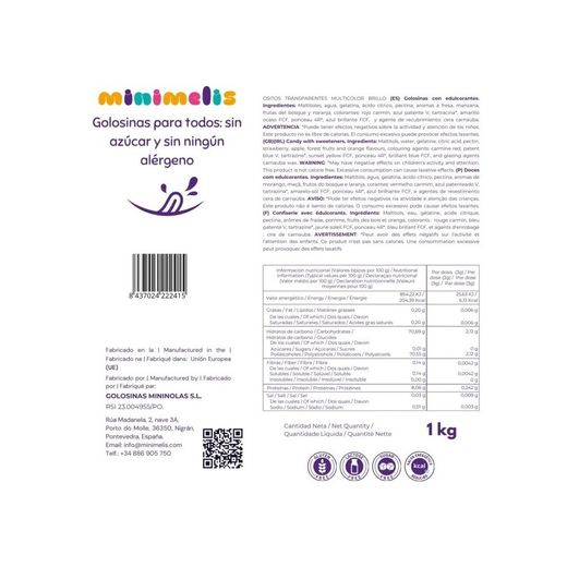 Caramelle senza zucchero Minimelis Transparent Shiny Bears