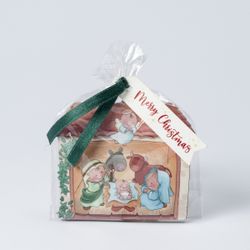 Imán nacimiento de madera Pit&Pita adornado tarjeta incluida