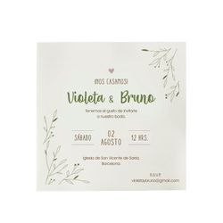 Invitación de boda ¡Nos Casamos! con sobre 16x16cm, min25
