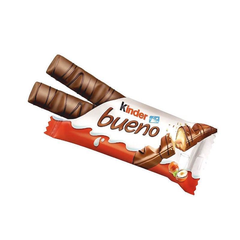 Kinder Bueno  (30 unidades). Barritas de Chocolate con Leche y Avellanas Ferrero 15 unidades