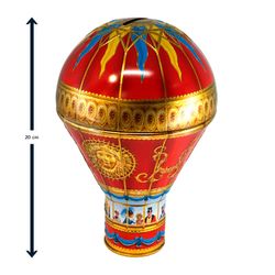 Lata bombones  'Globo Victorino rojo'. Con 150 gramos de bombones praliné