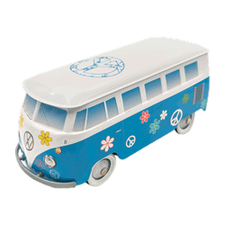Lata bombones praliné leche 'Furgoneta Volkswagen flower power azul' 150g