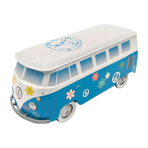 Lata bombones praliné leche 'Furgoneta Volkswagen flower power azul' 150g