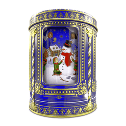 Lata musical bombones praliné leche 'Carrusel de ángeles y gnomos azul' 150g