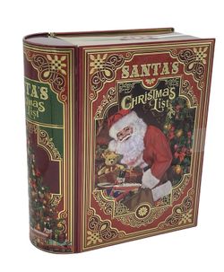 Lata bombones praliné leche 'Libro Santa Claus' con 600 gramos de bombones de Praliné de Chocoday