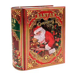 Lata bombones praliné leche 'Libro Santa Claus' con 600 gramos de bombones de Praliné de Chocoday