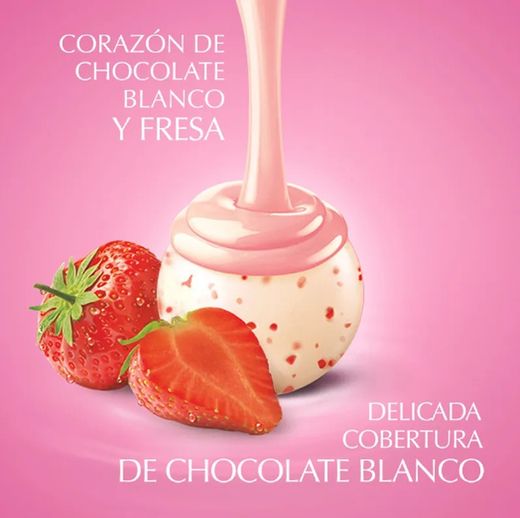 Lindor Chocolats Blancs à la Fraise (2Kg) 160 unités