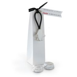 Llavero avión correa pespunte marrón estuche y 2 torinos