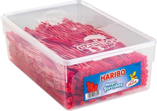 Regaliz Mega torcidas de fresa Haribo (200 unidades)